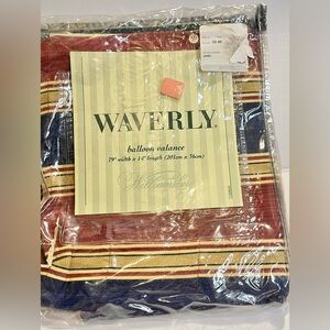 Waverly Williamsburg spotswood stripe jewel balloon valance 79”width x 14”length